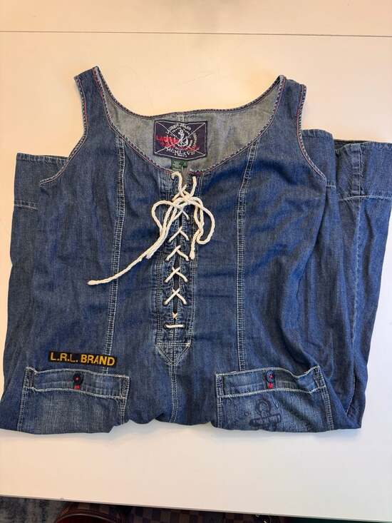 Lauren Ralph Lauren Dresses & Skirts - Vintage Lauren Jeans Co. Nautical Denim Lace-Up Flare Dress